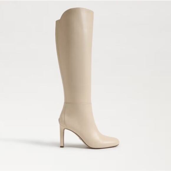 NEW Sam Edelman Shauna Knee High Boot Eggshell leather sz 6.5 - Picture 3 of 7